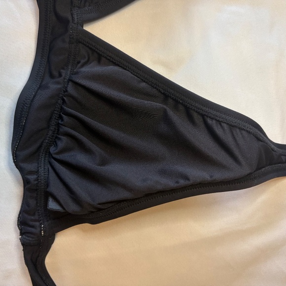 MICHAEL Michael Kors Womens Gold Tone Logo-Ring Black Halter‎ Bikini Top M - Picture 4 of 7